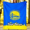 Custom Name Warriors Theme Printed Blanket - Perfect for Couch, Bed, Travel & Outdoor Use | Machine Washable, Cozy & Durable.