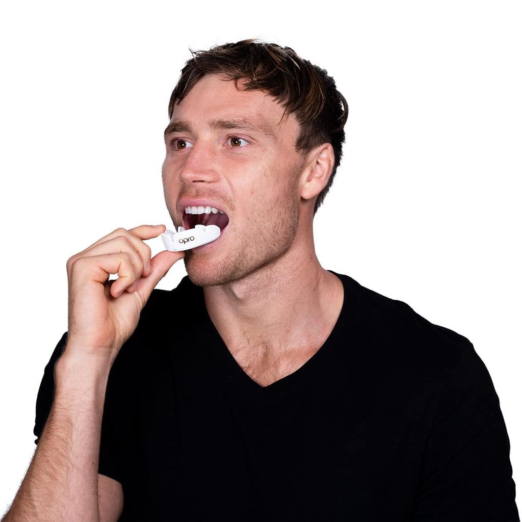 OPRO Mouthguard Sports Mouthpiece Made in the UK [Self-Fit/Bronze Level] [Official Store] (Adult, Black)