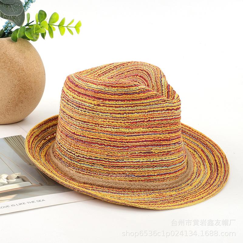 Cappelli Estivi Pieghevoli in Paglia Jazz da Donna Colorati Traspiranti Intrecciati Cappello da Sole a Falda Corta Panama Cappello Cubano da Uomo Pieghevole Kentucky