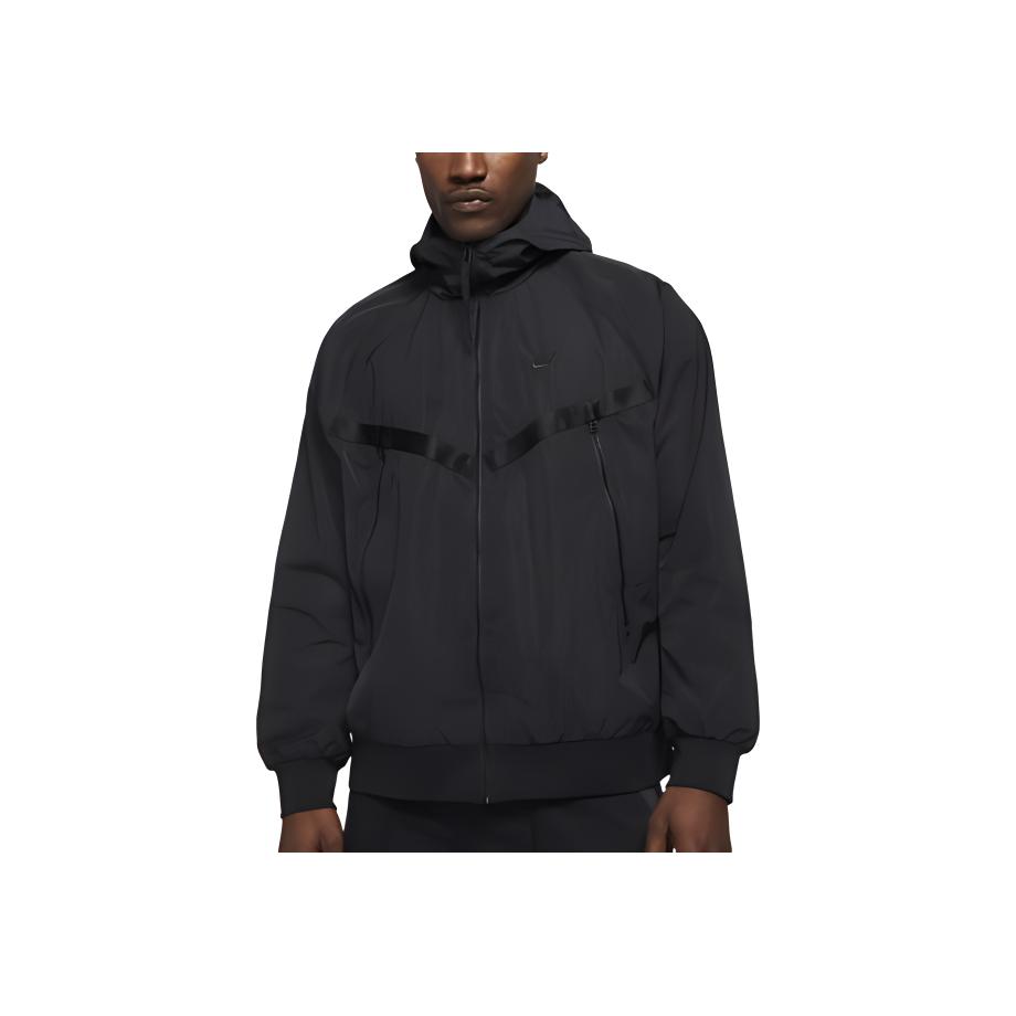 Nike Solid Color Hooded Long Sleeve Zipper Loose Jacket Men jackets Black DA7355-010