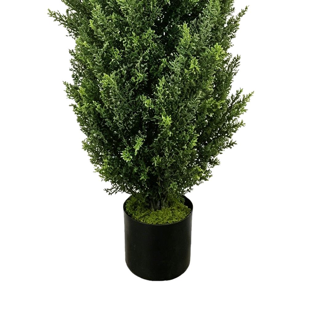 2pcs Artificial Topiary Trees Lifelike Evergreen Faux Cypress Trees Potted Plants Shrubs for Outdoor Indoor Front Porch