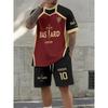 Breathable Men's Sports T-shirt Shorts Set Outdoor Quick-drying Basketball Football Short Sleeve Tee Drawstring Shorts Clothing