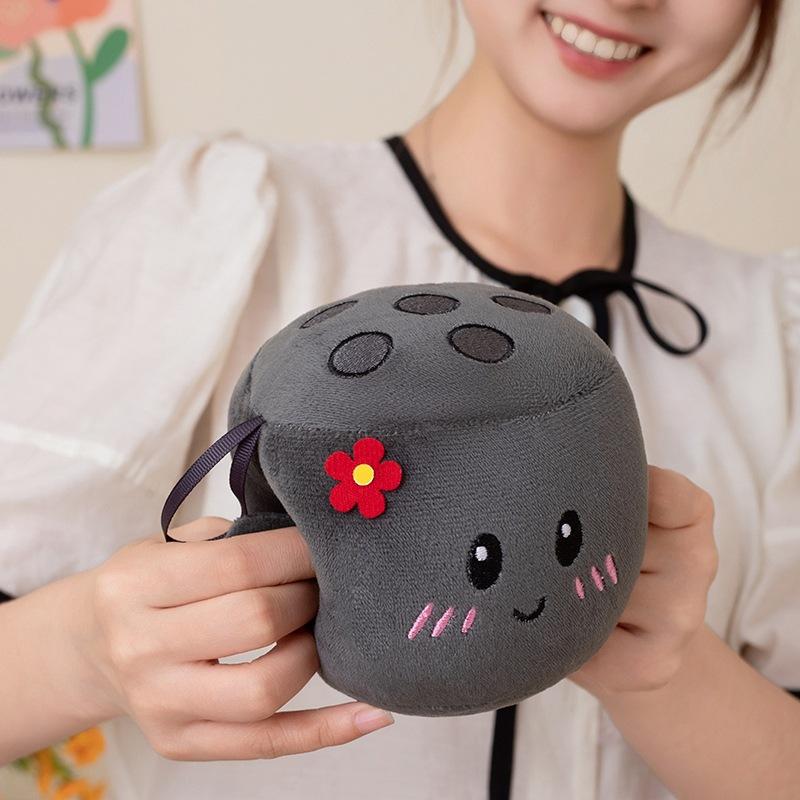 Cartoon Creative Coal Doll Pendant Plush Toy Black Coal Bag Keychain Hanging Ornament Doll Desktop Ornament
