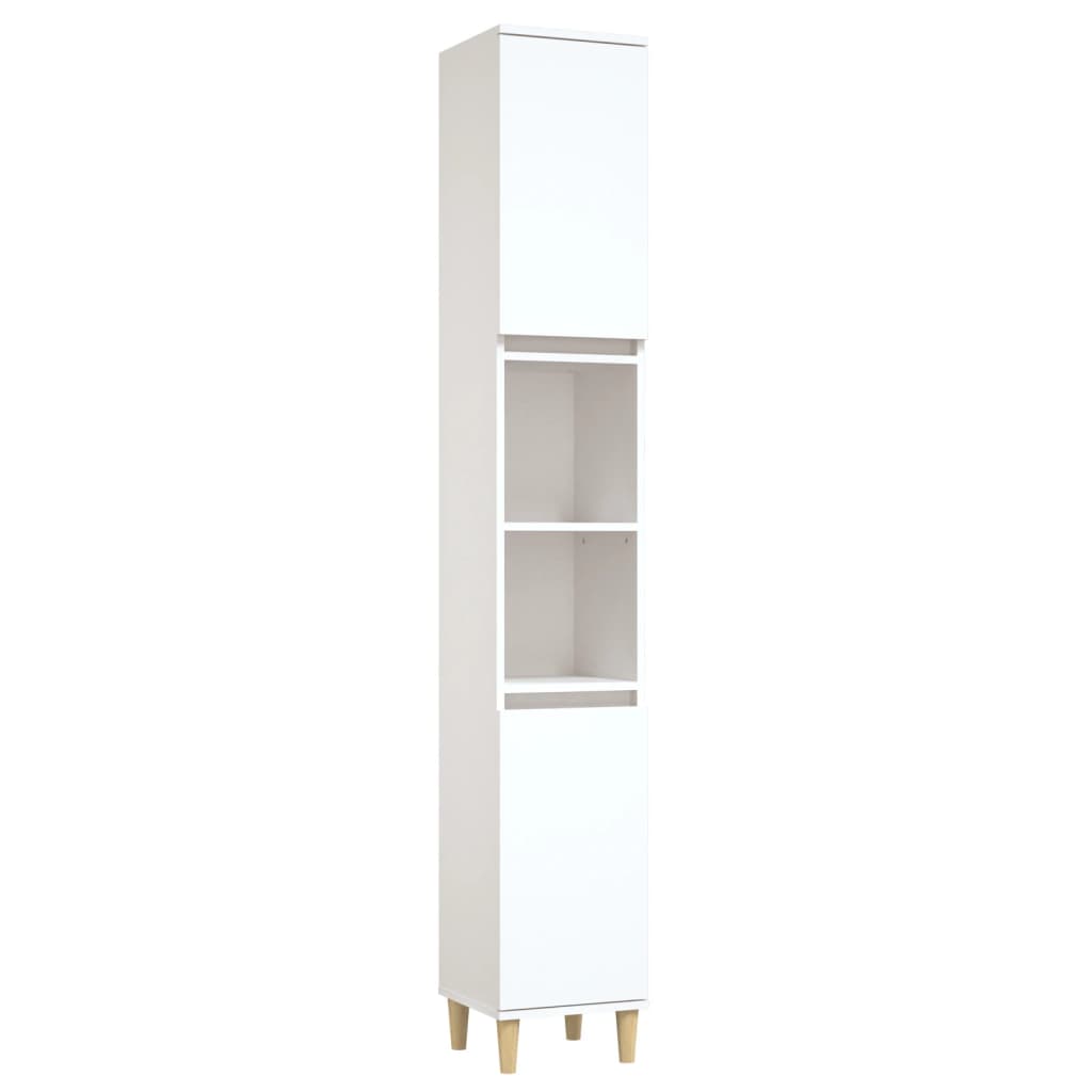 Bathroom Cabinet White 30x30x190 cm Particleboard