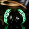 Stainless Steel Ring, Glowing In Dark Luminous Rings, Music Stave Pattern Rings for Men Women, Fashion Wedding Bands Jewelry