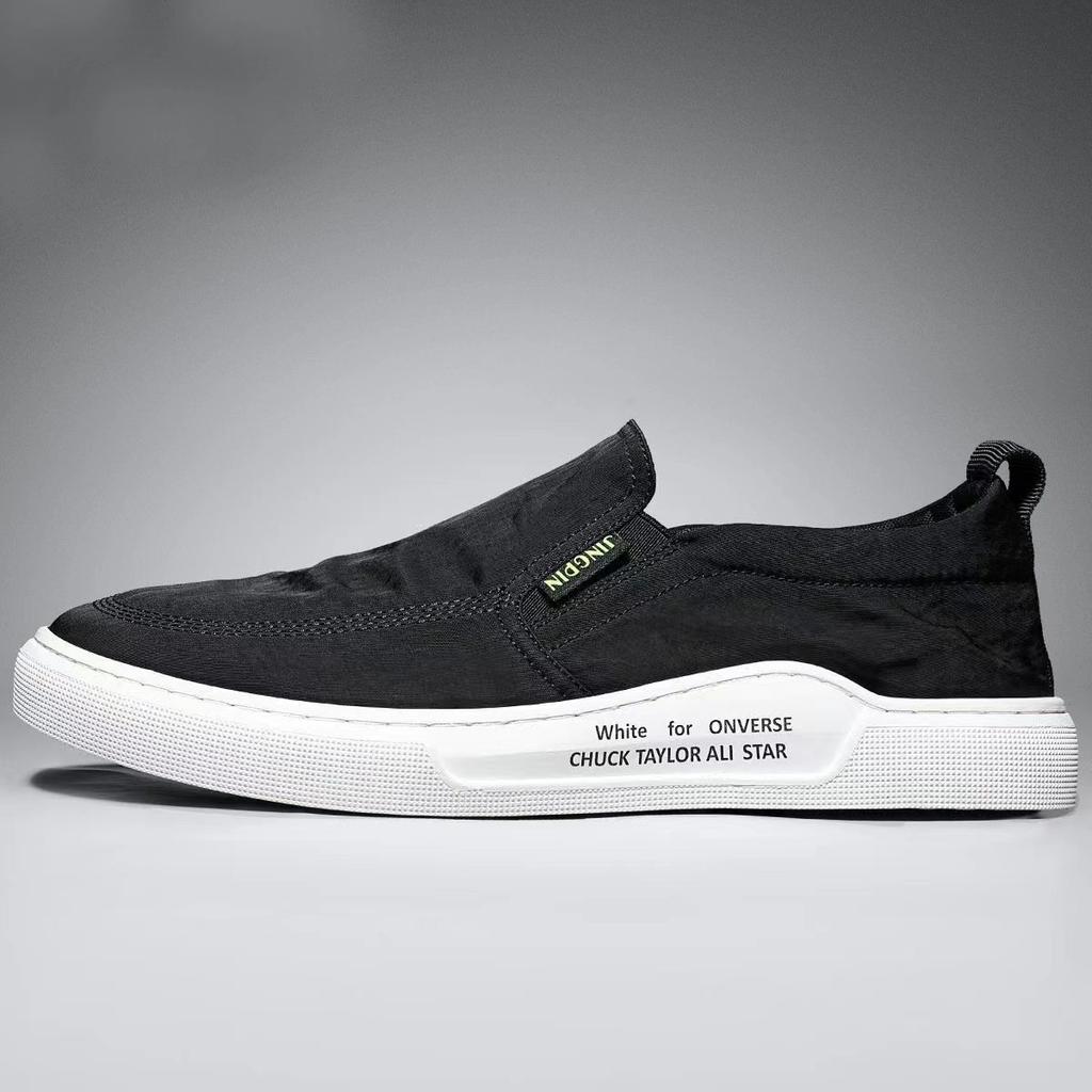 Casual shoes men's versatile spring lazy shoes soft sole one pedal cloth shoes canvas loafers tide
