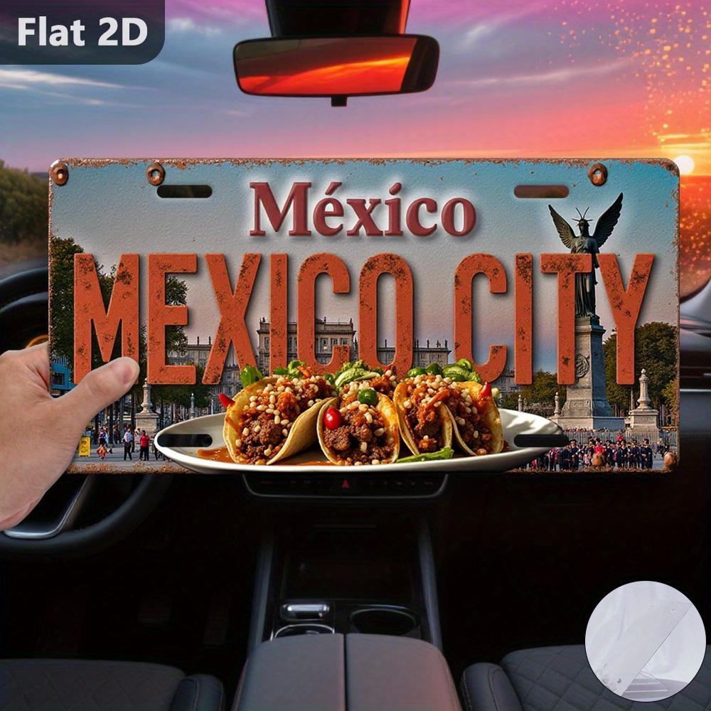 Tin Sign Mexico City Taco Vintage Durable Metal Plaque Wall Decor Retro Mexican Style Bar Kitchen Wall Art 15x30cm(5.9x7.8inch)