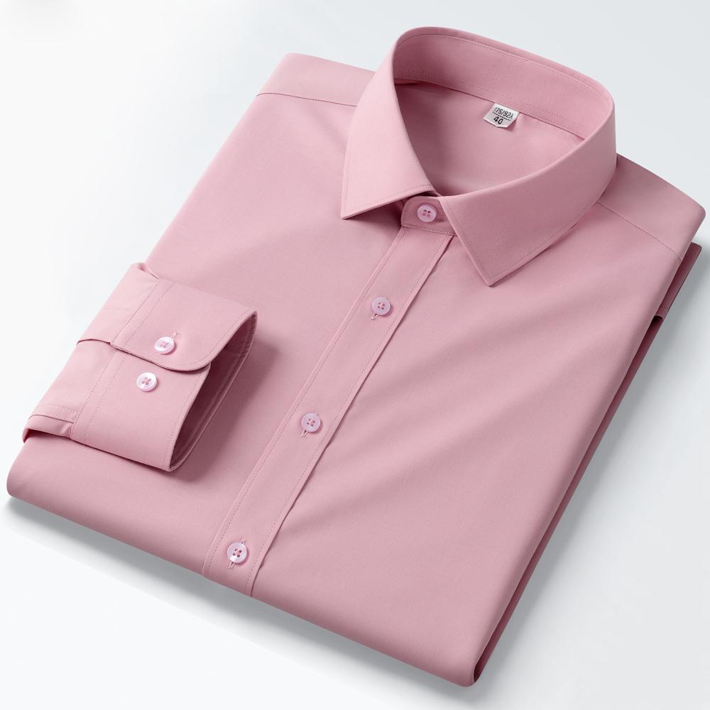 

Men s Modal Slight Strech Wrinkle-Resistant Shirts Without Pocket Comfortable Smooth Regular-fit Long Sleeve Solid Dress Shirt 39 білий