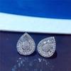 New New Trendy Pear Shaped Silver Color Stud Earrings Women Inlaid Brilliant Cubic Zirconia Delicate Female Jewelry for Party