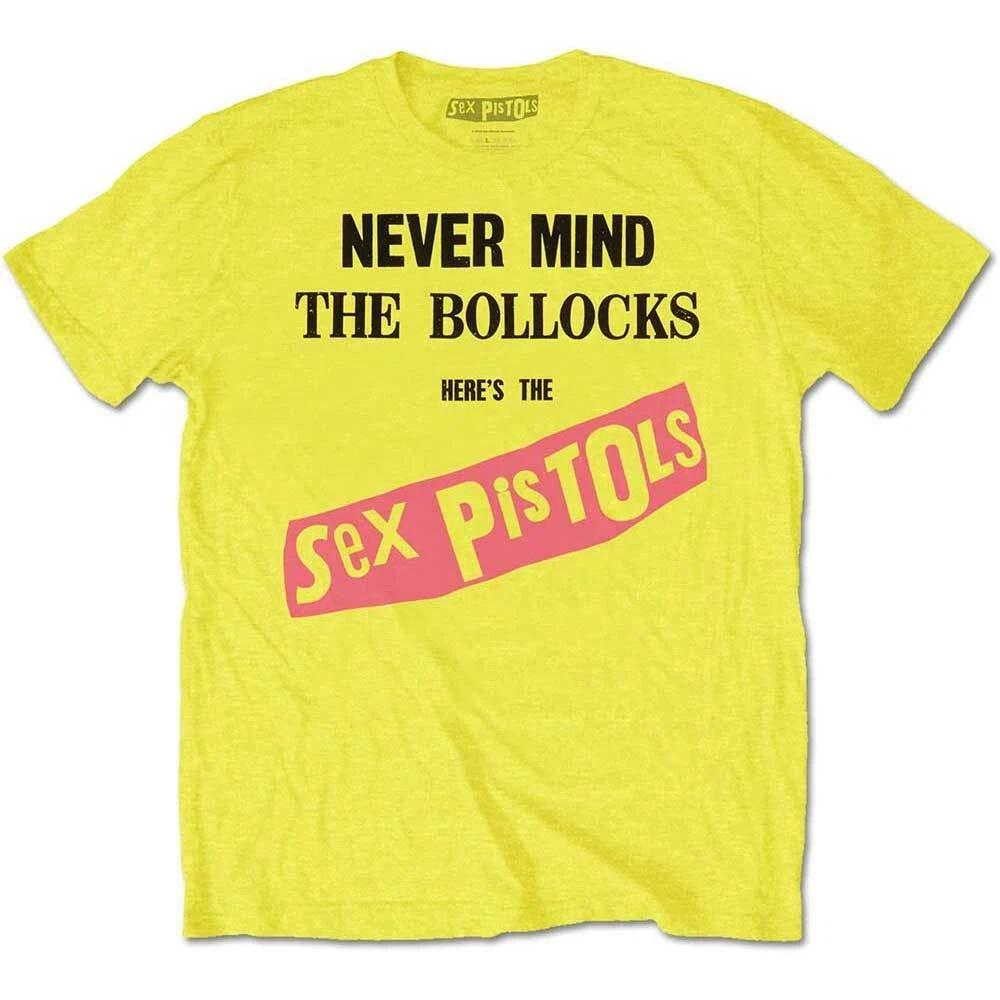 Official Sex Pistols T Shirt Never Mind The Bollocks Album Cover Punk Yellow New 4XL