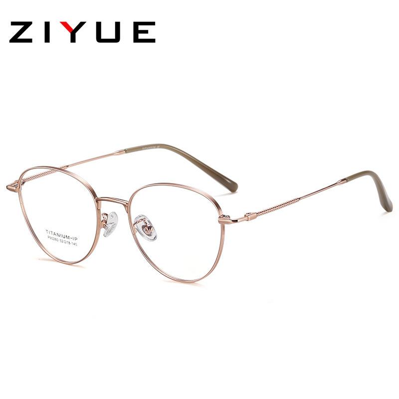 

Pure titanium ultra-light cat eye glasses, myopic women can be equipped with degree thin frame, advanced sense anti-blue light plain eye mirror frame