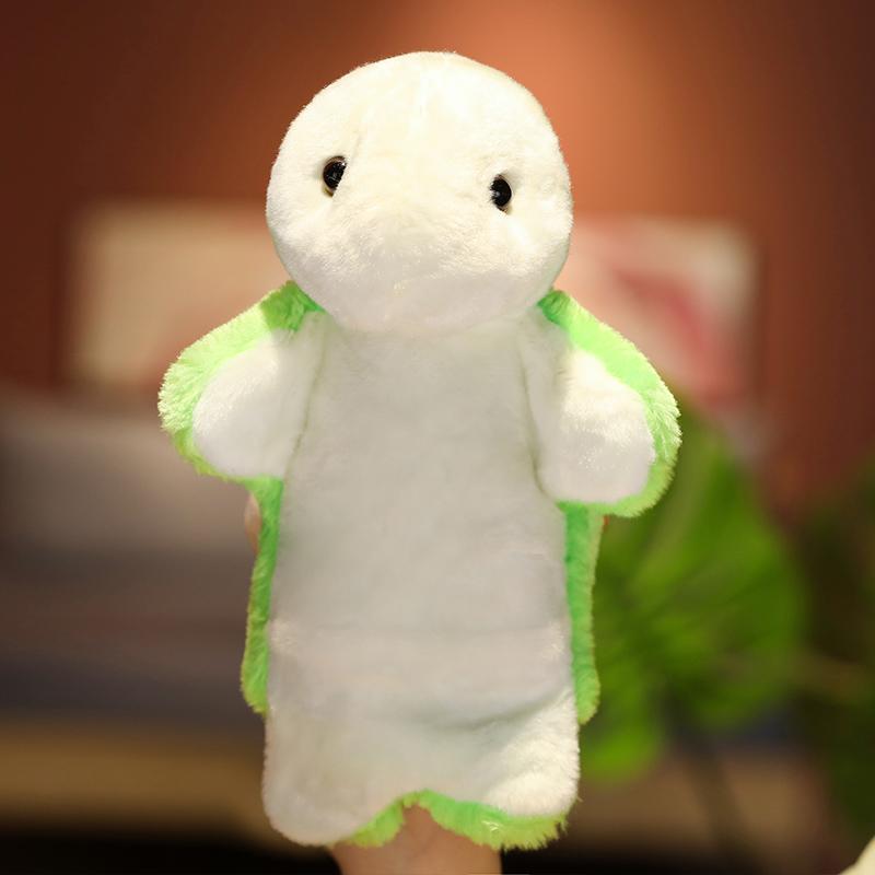 28m Cartoon Animal Plush Hand Puppet Kawaii Rabbit Cat Pig Tortoise Frog Owl Dog Monkey Plushie Interactive Story Prop Gift