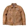 Chinese Size Vintage Men Leather Jacket Soft Genuine Cowhide Spring Autumn