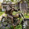 Metal Wind Spinner Garden Art Sasquatch Wind-Powered Weather Vane Yard Ornament Kinetic Windmill Sculpture Outdoor Patio Lawn Decoration Decor
