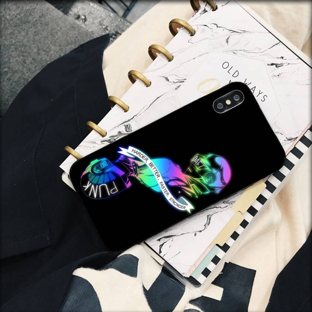 D-Daft Punk Zespół Francja Etui na Telefon Dla IPhone 17 16 15 14 13 12 11 Pro Max Plus Mini Silikonowe Czarne Pokrowiec