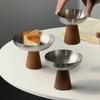 Stainless Steel Wooden Foot Dessert Goblet Fruit Bowl Restaurant Cake Ice Cream Dessert Bowl Ornament