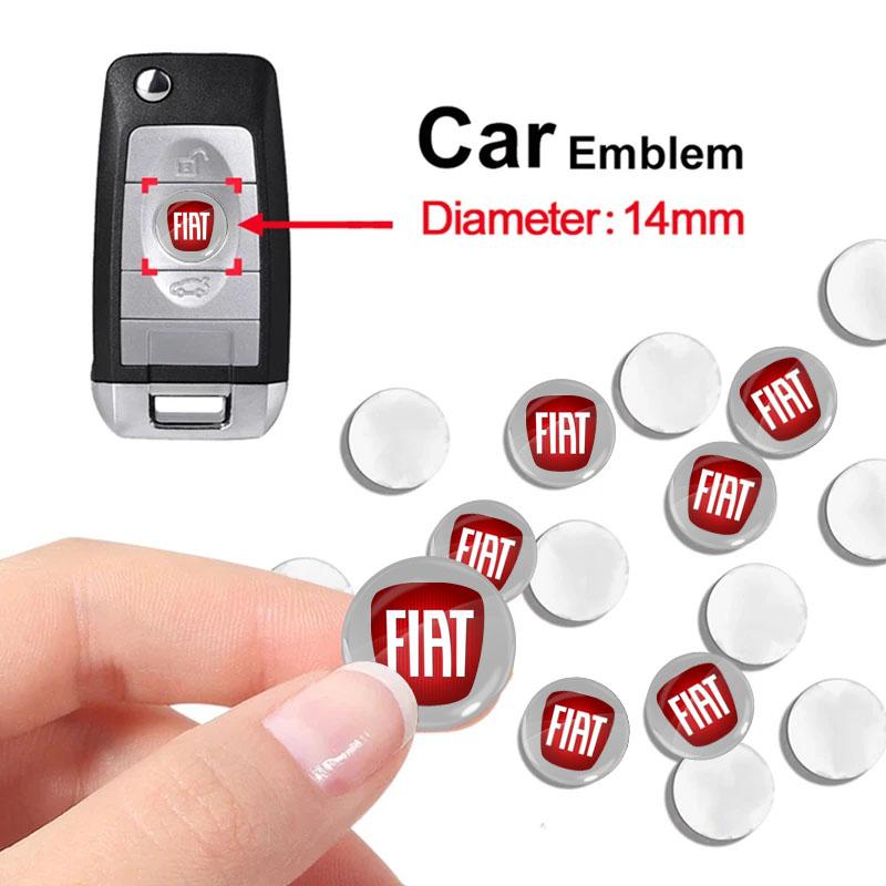 2/5/10Pcs 14mm Car Key Sticker Logo 3D Metal Emblem Car Accessories for FIAT Abbas 500 Grande Stilo Freemont Punto Astra Bravo Ducato