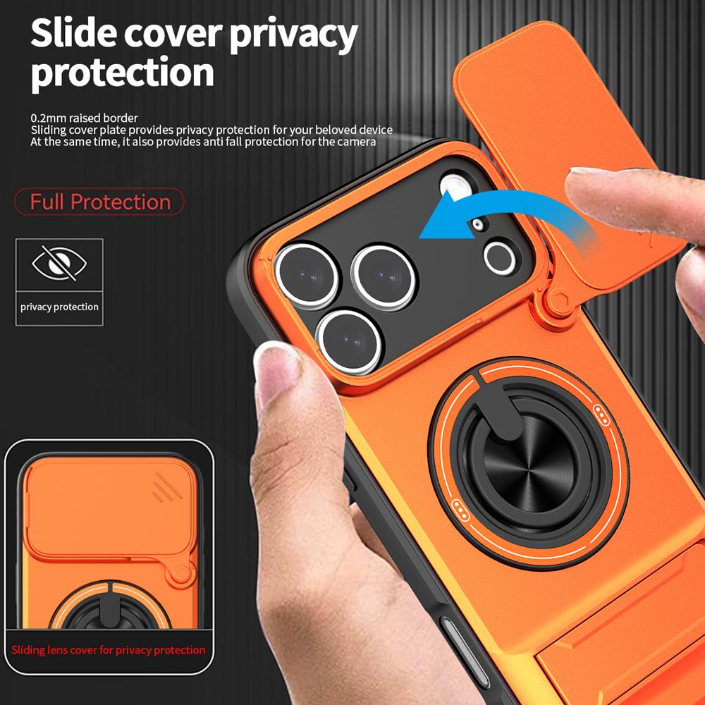 KEYSION Magnetic Phone Case for iPhone 17 Pro Max Slide Camera Protection Upright Kickstand Shockproof Cover for iPhone 17 Air