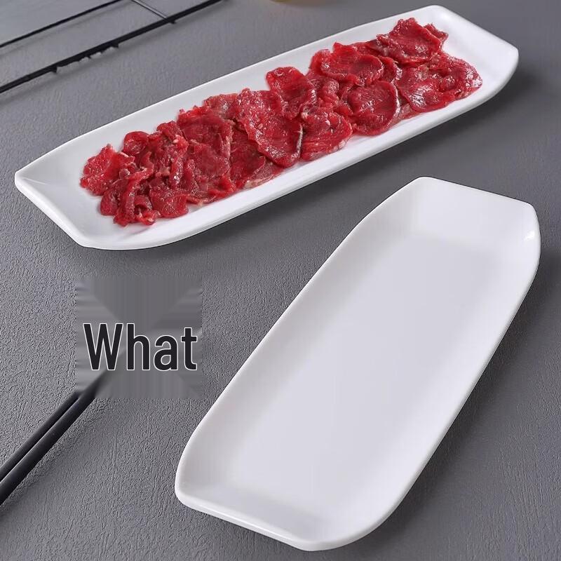 Weiße rechteckige Melamin-Servierplatten