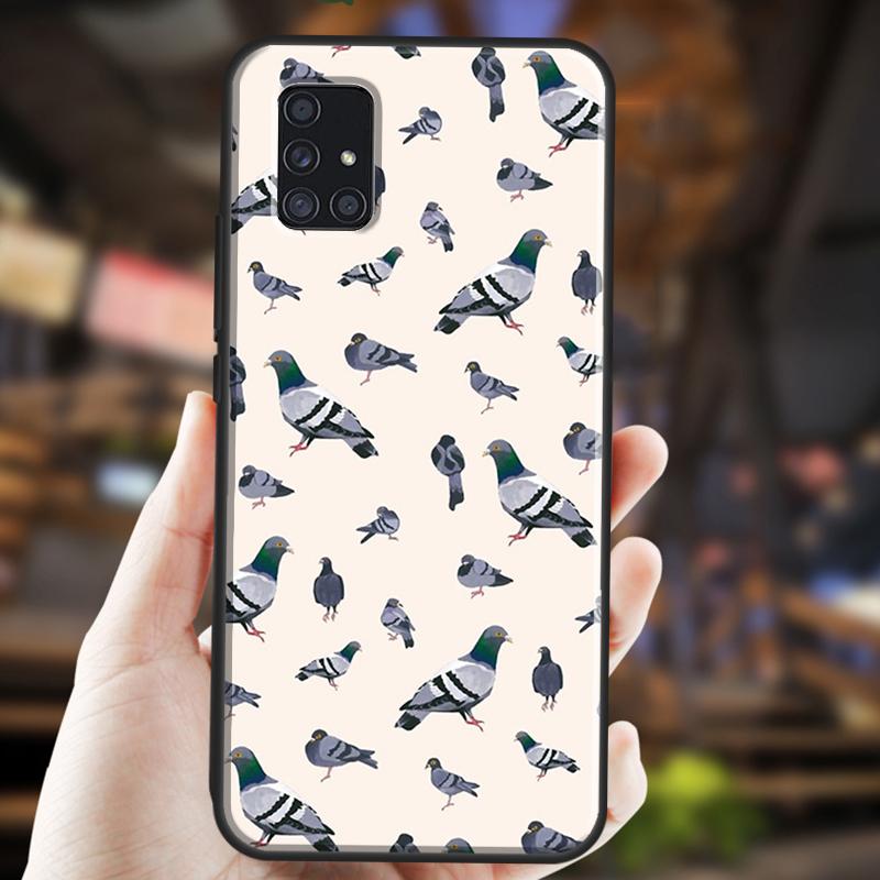 Pigeons Collage Silicone Cover For Samsung A12 A32 A42 A52 A72 A21S A20S A30S A31 A41 A51 A71 A50 A70 Case