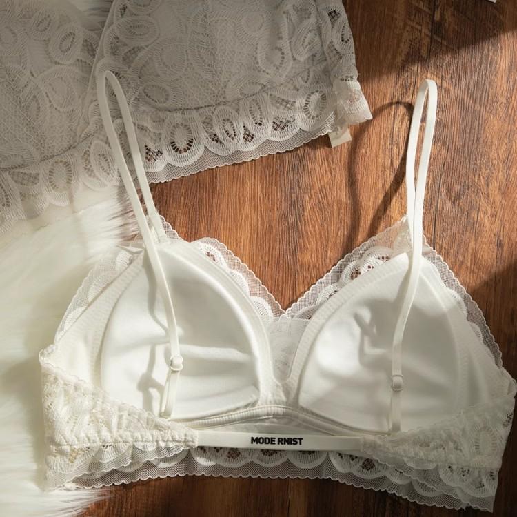 French lace beautiful back underwear women's new popular sexy thin seamless skin-friendly no steel ring bra