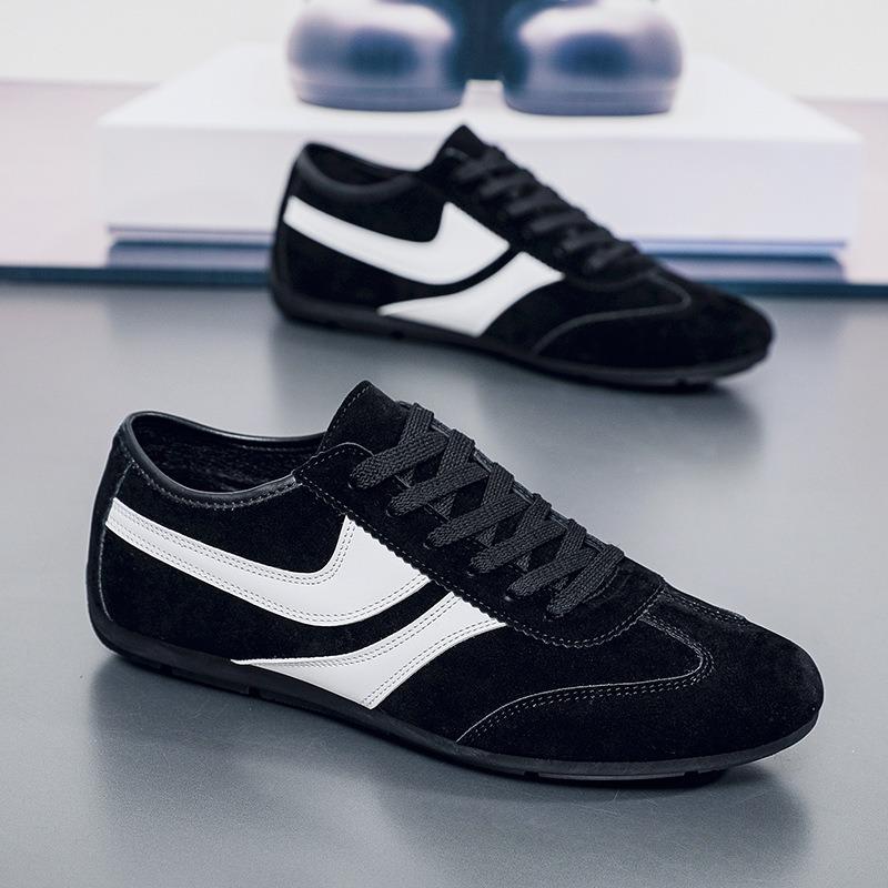 Men's Casual Shoes Fashionable Retro Breathable Flat-bottomed Single Shoes Sports Lace-up Men's Shoes Doudou Shoes