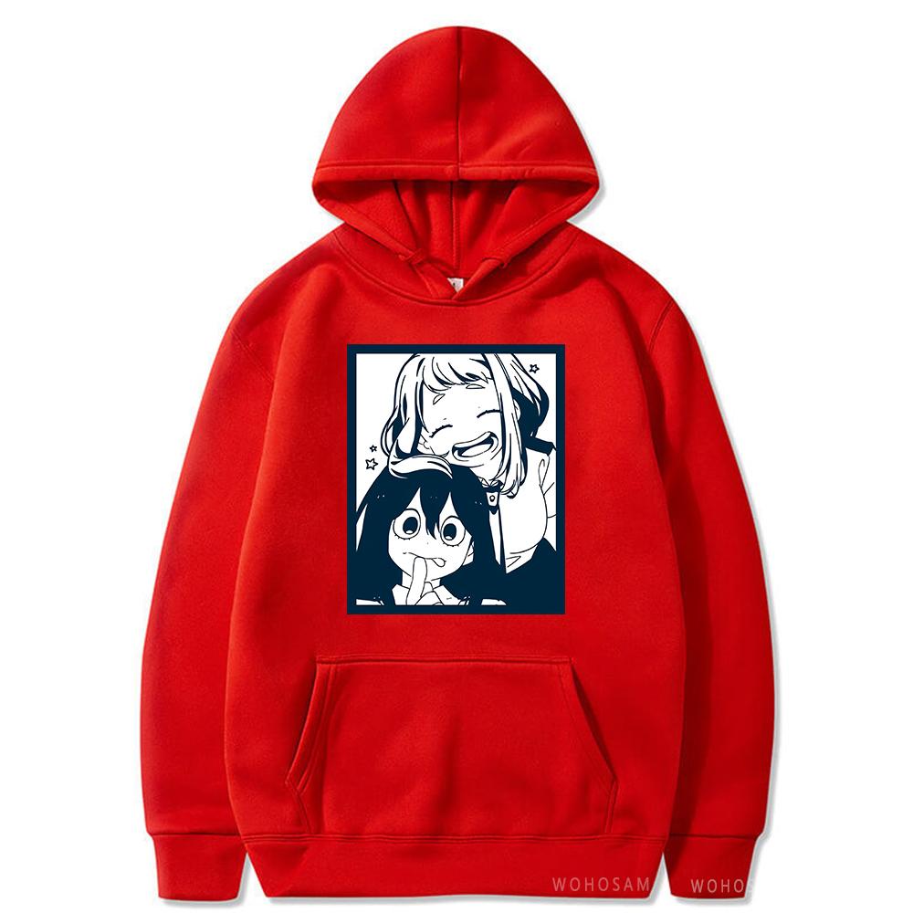 My Hero Academia Hot Anime Hoodies OCHACO URARAKA Asui Tsuyu Unisexga Clothing Graphic Kawaii Print Hooded Tops Harajuku Sweatshirts