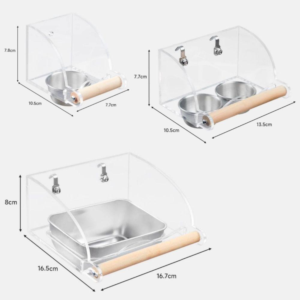 New Stainless Steel Pet Bird Feeder Sturdy Wooden Standing Pole Pet Food Dispenser Easy Clean No Mess Parrot Feeder Pet Supplies