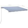 VidaXL Manual Retractable Awning with LED 300x250 Cm Blue and White 3068861