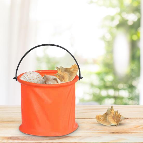 Mini Beach Bucket Folding Broken-proof Happy Summer Sand Bucket Kids Toy