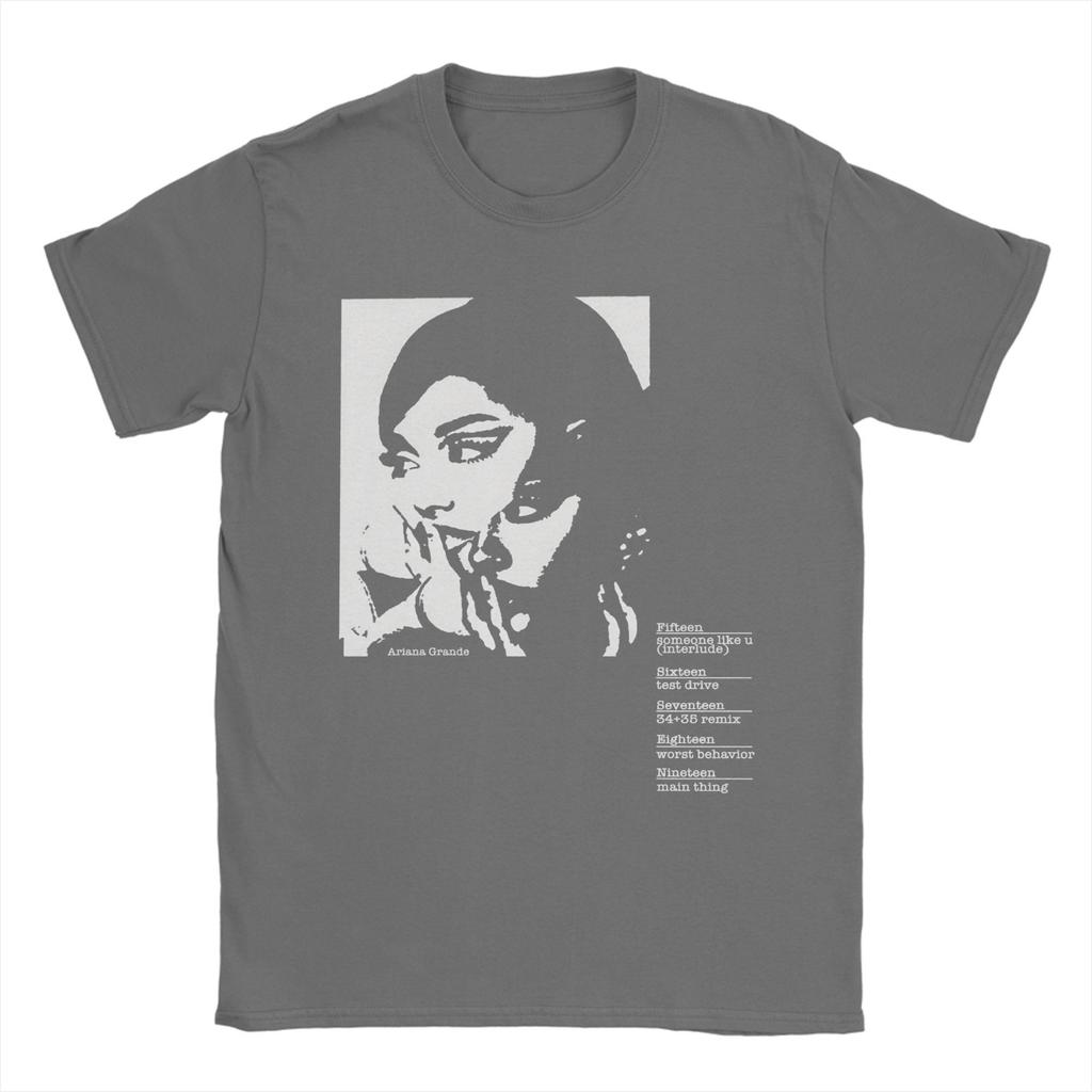 Harajuku T Shirt Summer Ariana Grande Double Vision Deluxe T Shirts Cotton Tee Shirt for Couple Loose Short Sleeve Clothes