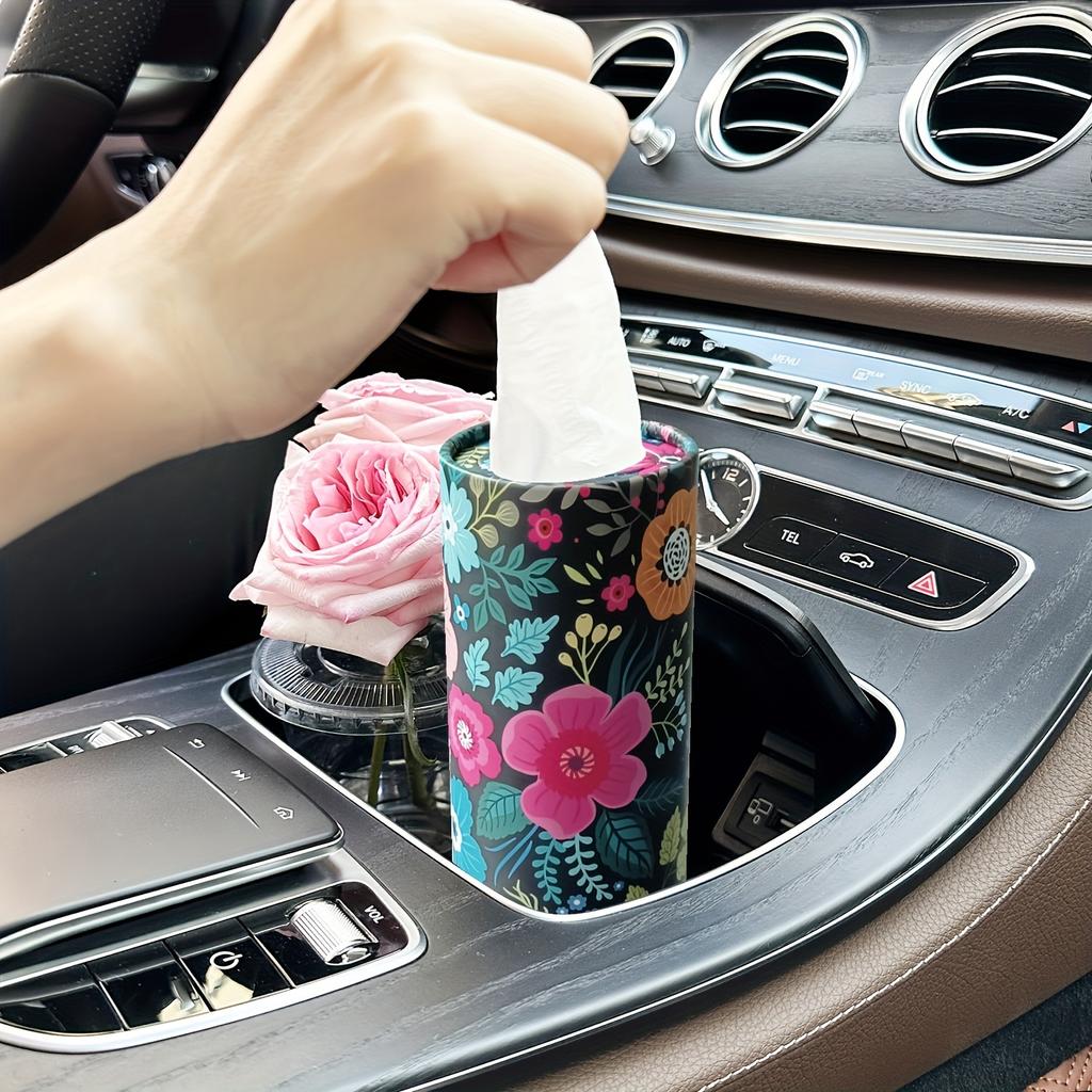 1PC Printed car mounted paper towel cylinder paper towel barrel car seat type cylindrical car paper towel barrel