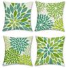 4Pcs Tropical Leaf Cushion Covers, Vibrant Green Monstera & Palm Print Pillow Cases For Sofa Bedroom Living Room 45X45Cm
