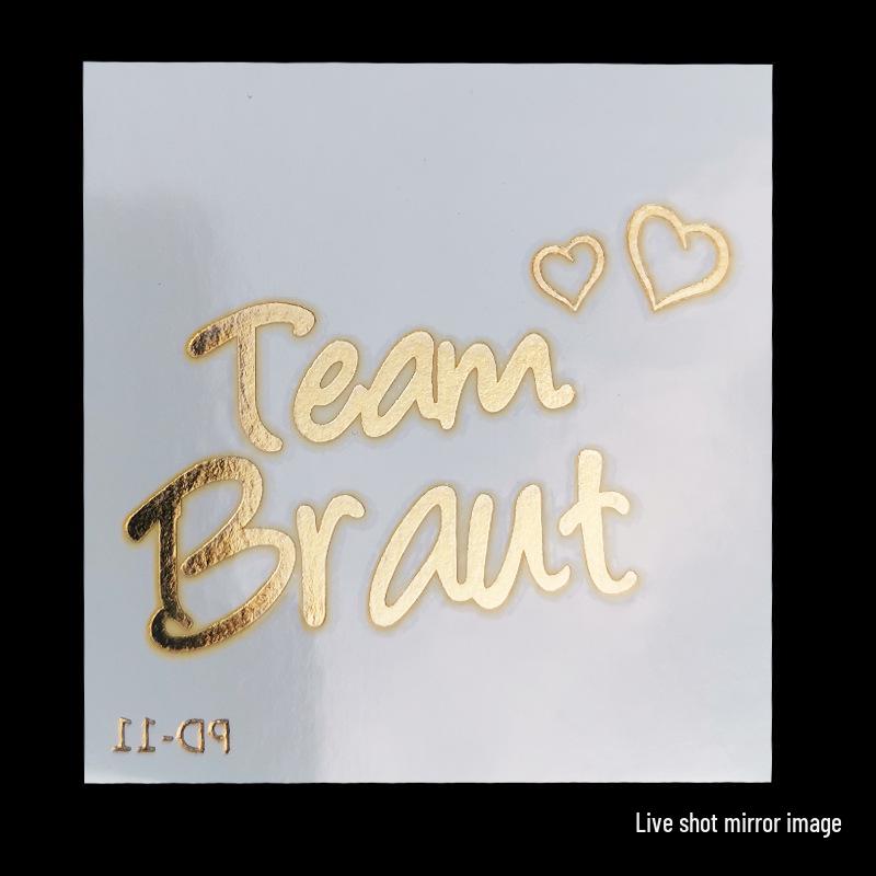 Team Bride Bachelorette Party Gold Foil Tattoo Stickers for Face or Body