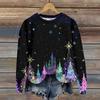 Women's Christmas Printed Casual Fashion Long Sleeve Round Neck Pullover Top
