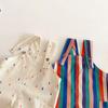 2025 New Spring Striped & Polka Dot Korean Style Pants for Kids - Stylish Girls' and Boys' Overalls