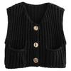 11 Colors 2025 Autumn Cross-border New Vest, Thick Stick Needle Three-button Pocket V-neck Knitted Sleeveless Cardigan Vest