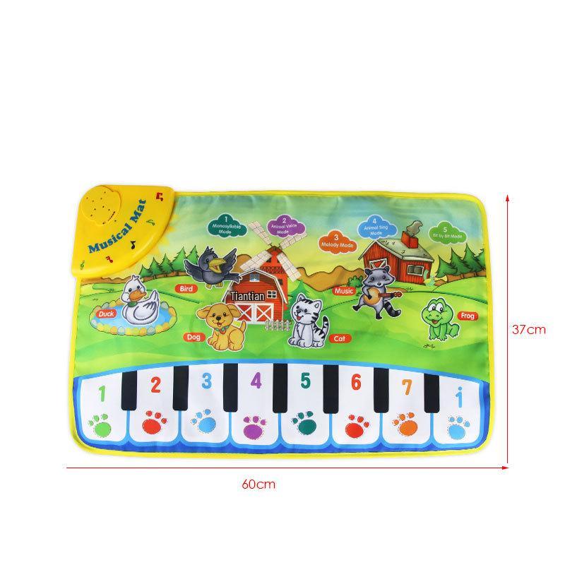 Animal Piano Mat: Children's Musical Education Blanket - English Version