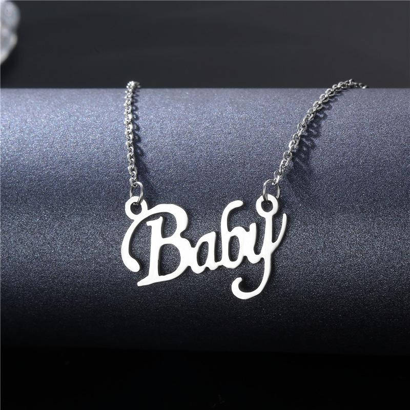 Personalized English Word Necklace Women's Initial Choker Fashion Jewelry Gift