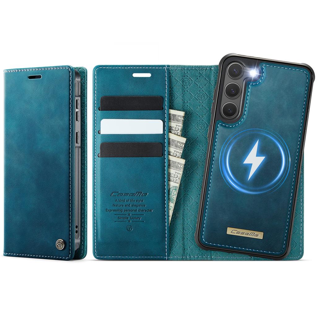 For Samsung Galaxy S23+ Case CASEME C49 Compatible with MagSafe RFID Blocking Detachable Wallet Leather Phone Cover