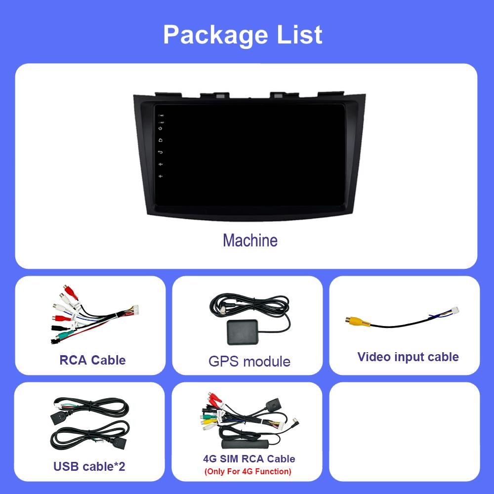 Car Radio 2 Din Android 17 For Suzuki Swift 4 2011-2017 Wireless Carplay Stereo Multimedia Player Navigation 4G WiFi Head Unit
