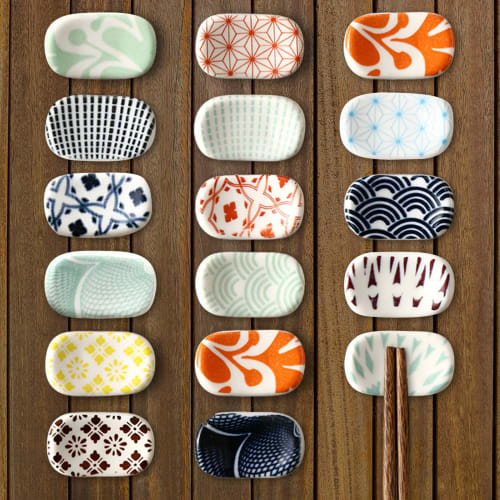 happykau Chopstick Rests, Broad Bean Design, Set of 16, Chopstick Pillows, Chopstick Rests, Chopstick Stands, Japanese Style, Japanese Pattern, Cerami