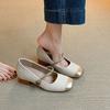 Kleine unsichtbare Innensohle zur Höhenerhöhung, quadratischer Absatz, Mary-Jane-Schuhe, neue französische Eleganz, Einzel-Schuhe