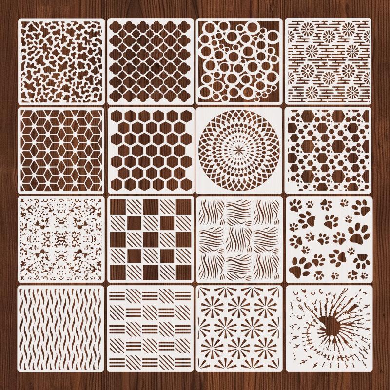 

25 штук/набор, Шаблоны для граффити-альбома, Плиточные узоры, Трафареты для настенной росписи, Трафареты для аэрографии, Рукописный плакат