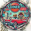 Panneau en étain Rétro Années 1950 Amérique Diner Art Mural Métallique Rustique pour Décoration de Cuisine Café Bar