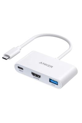 Anker PowerExpand Hub mit 4K HDMI 90W USB PD USB Kompatibel mit iPad MacBook Note und Mehr 3-in-1 USB-C Ausgang, Durchleitungsladung, Unterstützung, 3.0