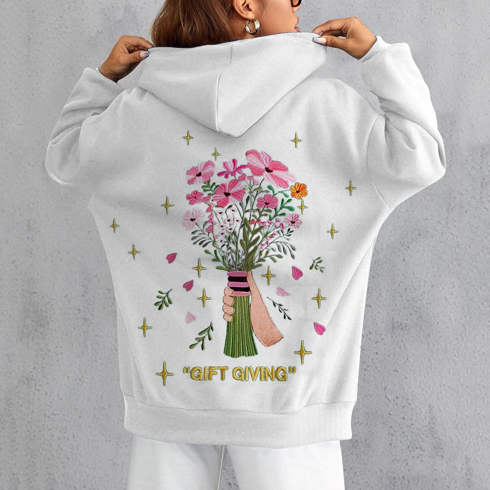 

Женский свитер с капюшоном с открытыми плечами и рукавами с нитью и принтом L бежевый