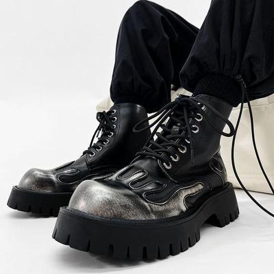 Punk Style Platform Women Men Ankle Boots 2025 Women's Motorcycle Boot Ladies Chunky Shoes Metal Decor Black Gothic