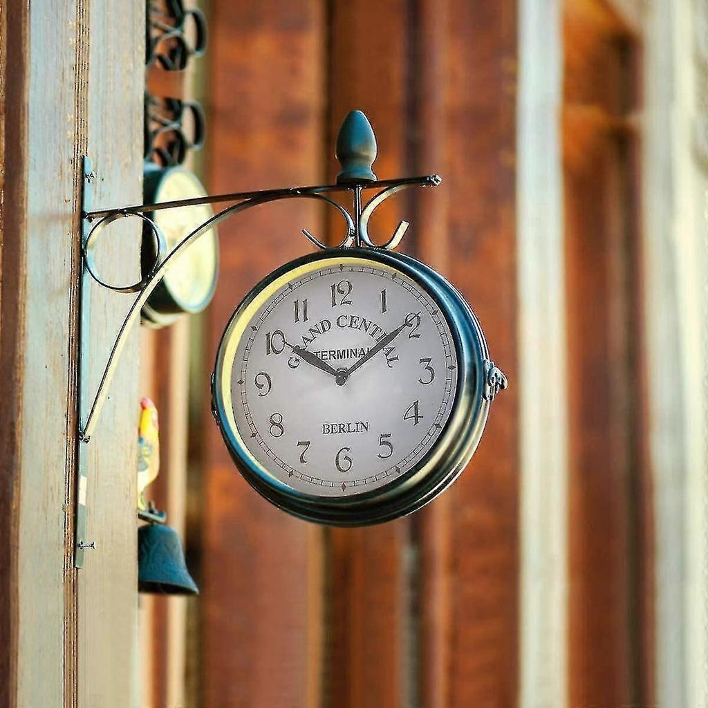 2024,double-sided Wall Clock Station Clock Garden Clock