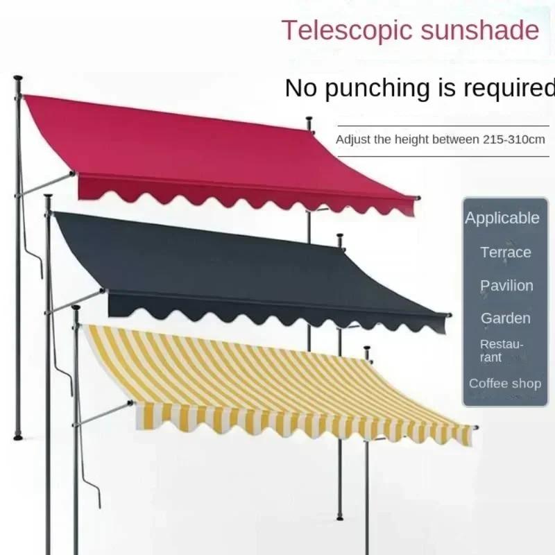 Terrace Sunshade Foldable and Retractable Sunshade Rain and Sun Protection Side Sunshade Eaves Outer Door Canopy Awning